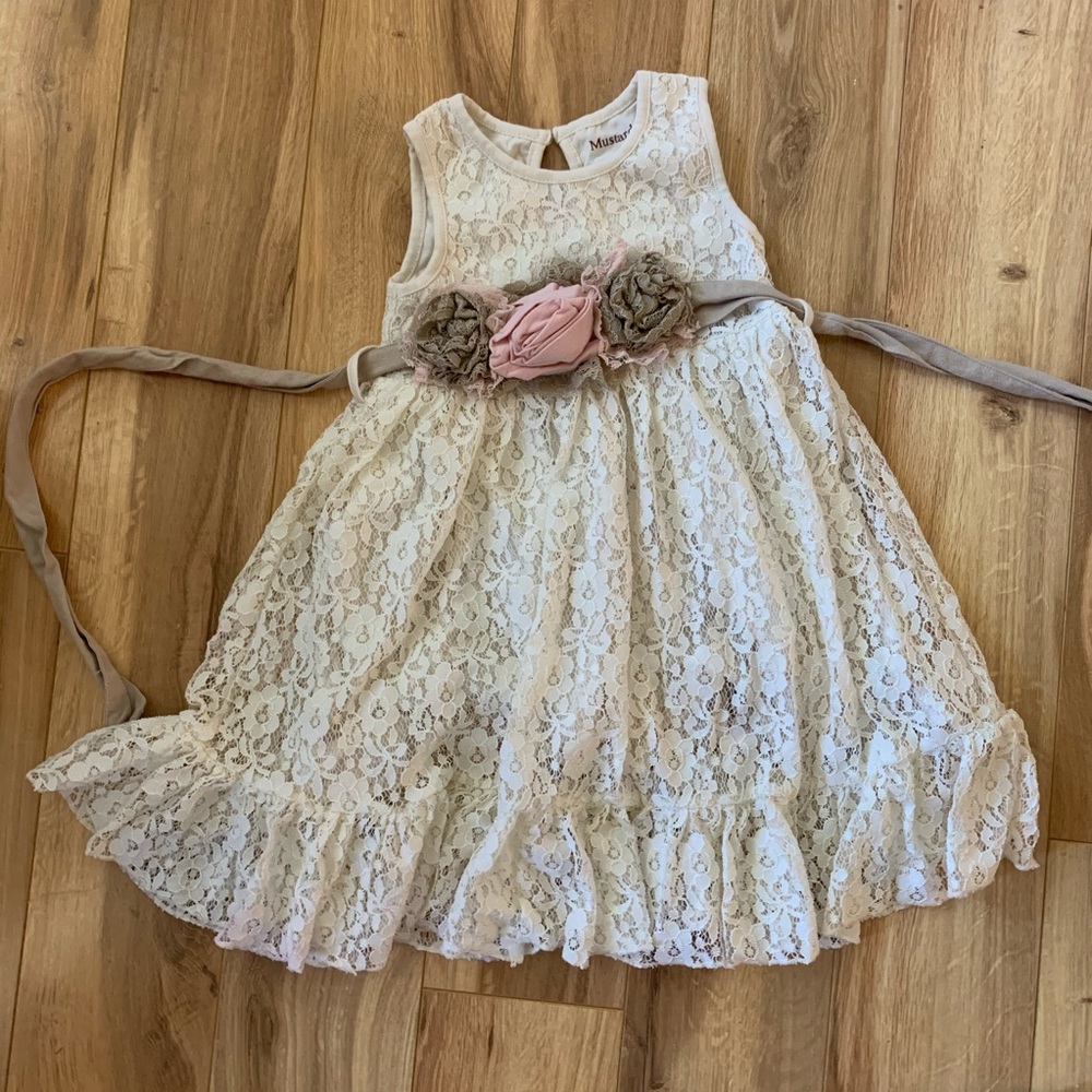 Mustard pie Lizette special occasion dress vanilla